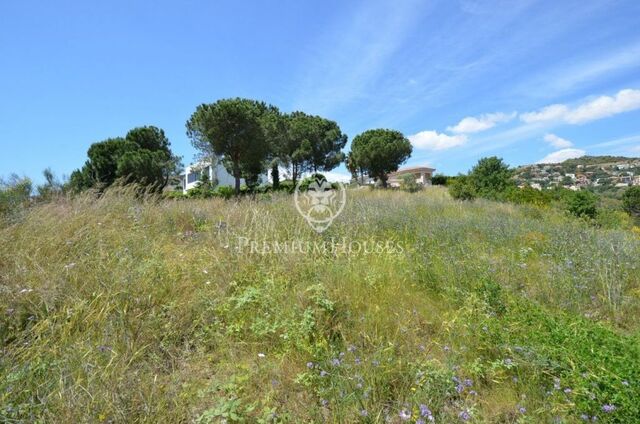 Great plot of land with views of the sea and the vineyards of Alella.